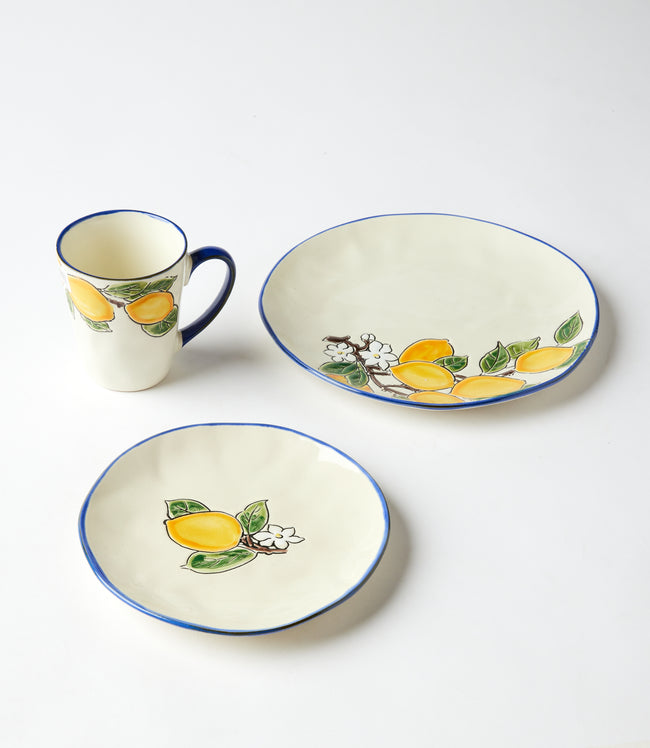 Karen Kane Multi Glazed Lemon Dinner Plate Karen Kane