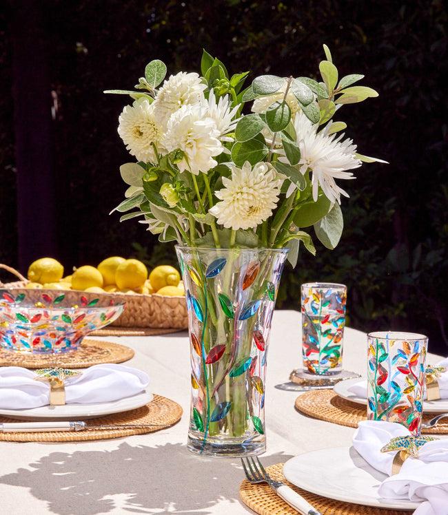 Karen Kane Multi Large Handpainted Crystal Vase Karen Kane