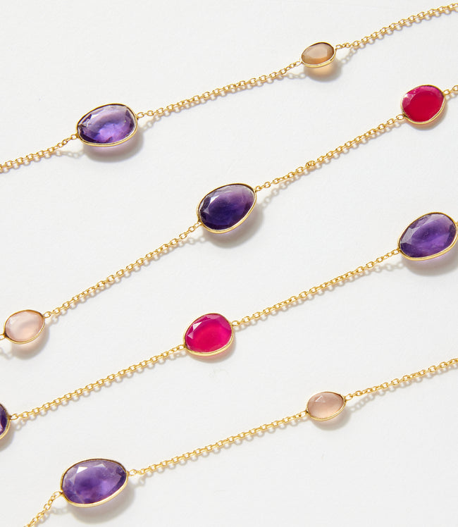 Karen Kane Multi Long Gemstone Station Necklace Karen Kane