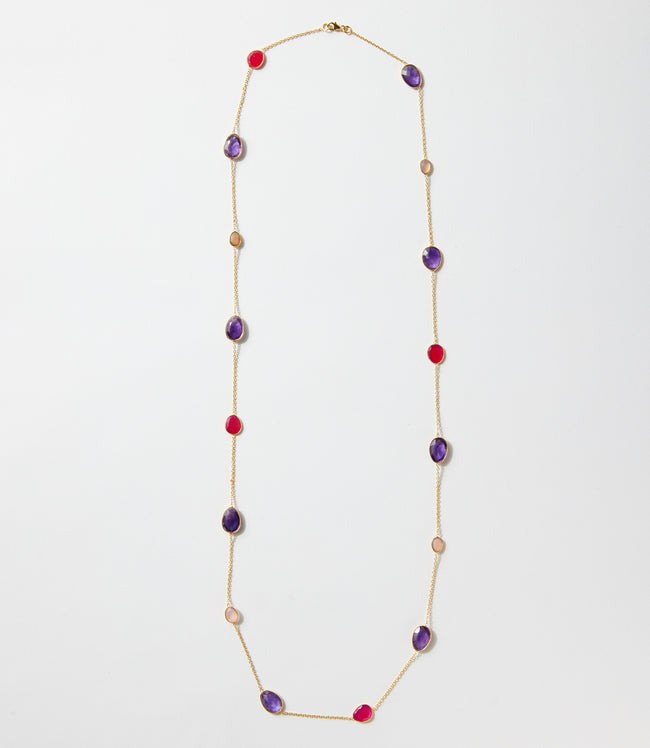 Karen Kane Multi Long Gemstone Station Necklace Karen Kane
