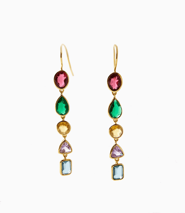 Karen Kane Multi Mixed Gemstone Dangle Earrings Karen Kane