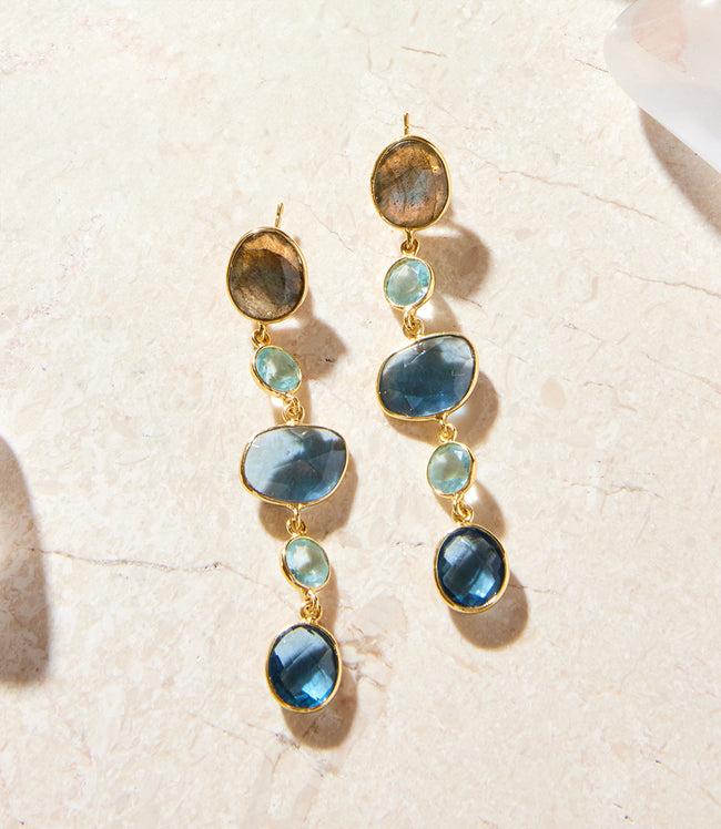 Karen Kane Multi Mixed Gemstone Strand Earrings Karen Kane