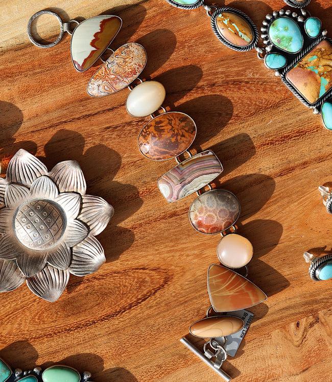 Karen Kane Multi Mosaic Natural Stone Link Bracelet Karen Kane