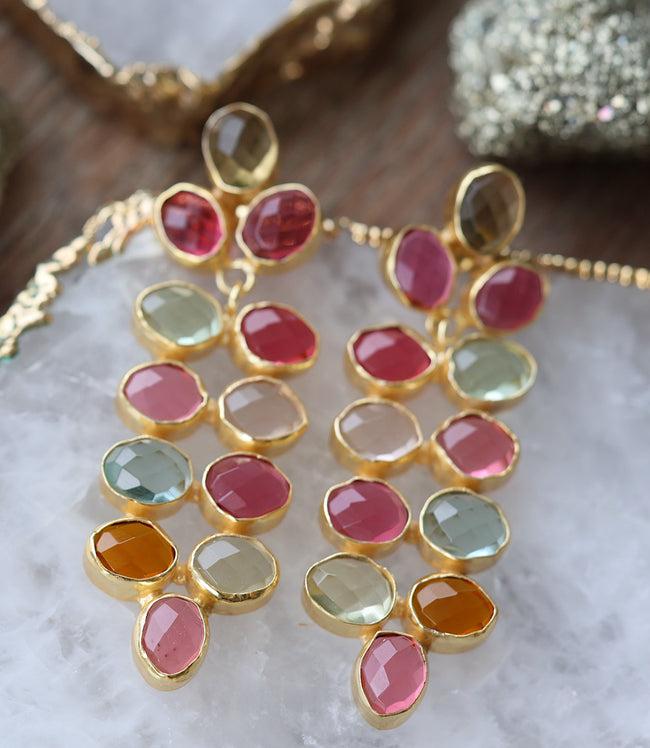 Karen Kane Multi Multi Color Beaded Gemstone Earrings Karen Kane