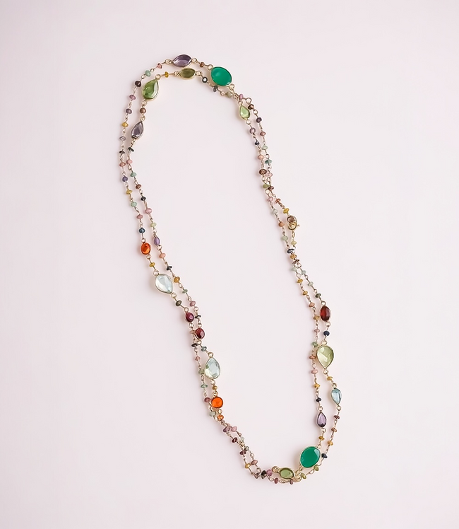Karen Kane Multi Multi Color Beaded Gemstone Necklace Karen Kane
