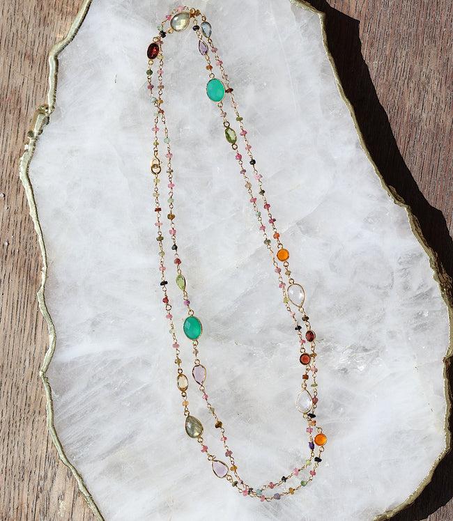 karen kane Multi Multi Color Beaded Gemstone Necklace Karen Kane