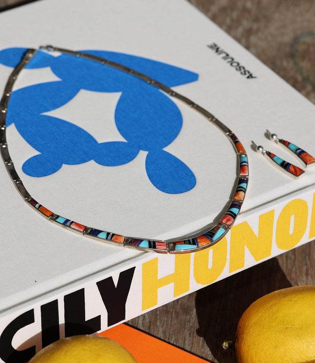 Karen Kane Multi Multi Color Turquoise Inlay Necklace & Earring Set Karen Kane