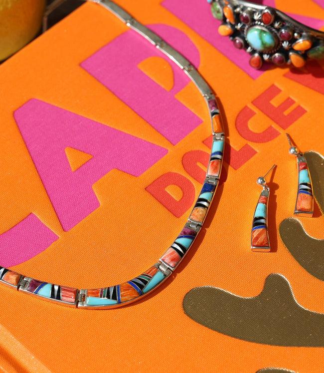 karen kane Multi Multi Color Turquoise Inlay Necklace & Earring Set Karen Kane
