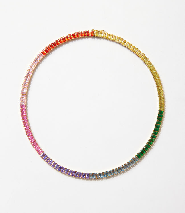karen kane Multi Prismatic Tennis Necklace Karen Kane