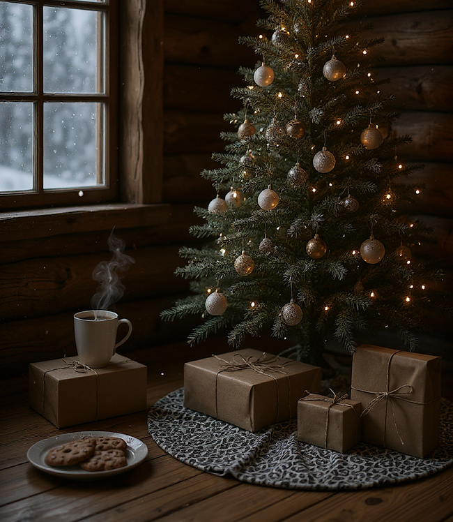 Karen Kane Multi Reversible Plaid & Leopard Christmas Tree Skirt Karen Kane