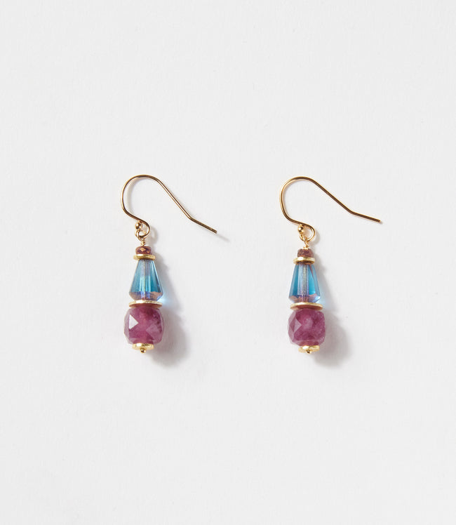 Karen Kane Multi Ruby And Blue Glass Earrings Karen Kane