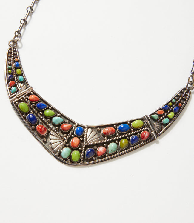 karen kane Multi Sterling Silver Turquoise And Gemstone Collar Set Karen Kane