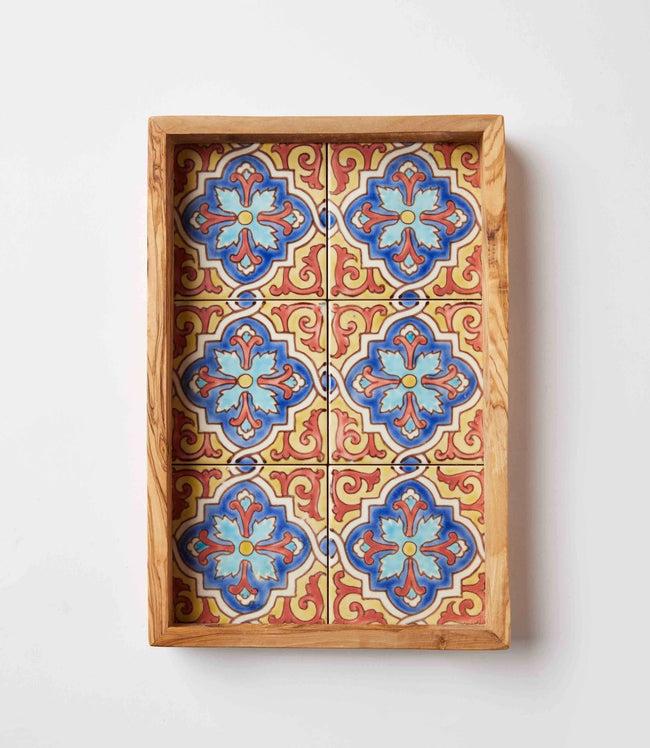 Karen Kane Multi Tiled Wood Serving Tray Karen Kane