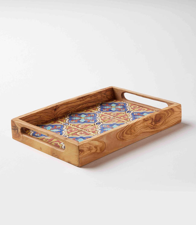 Karen Kane Multi Tiled Wood Serving Tray Karen Kane