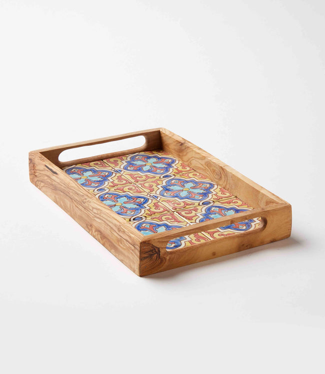karen kane Multi Tiled Wood Serving Tray Karen Kane