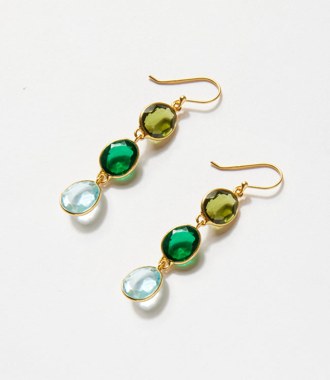 Karen Kane Multi Triple Drop Gemstone Earrings Karen Kane