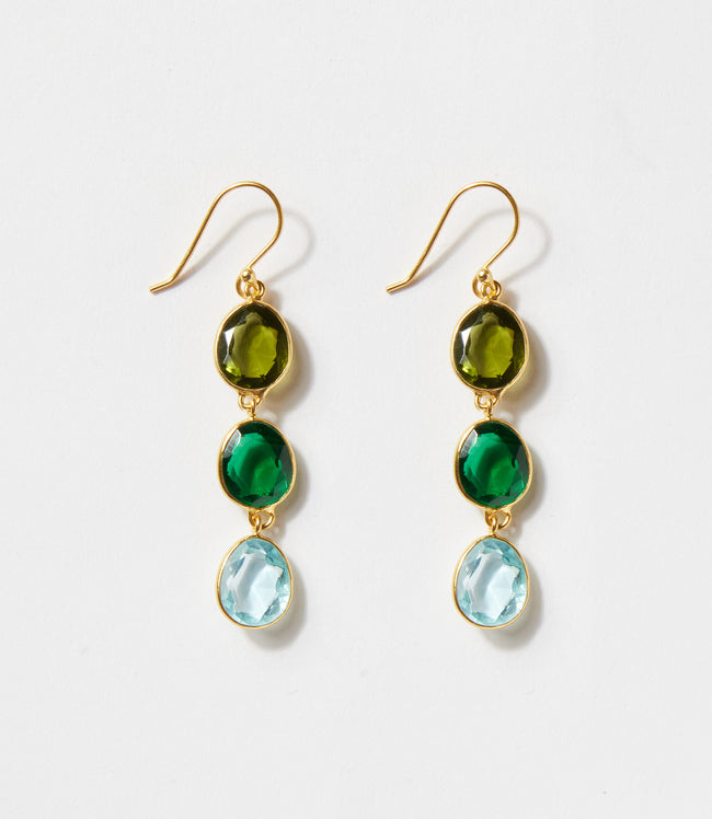 karen kane Multi Triple Drop Gemstone Earrings Karen Kane