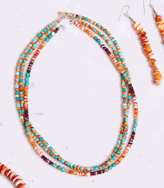 Karen Kane Multi Turquoise And Spiny Oyster Beaded Necklace Karen Kane