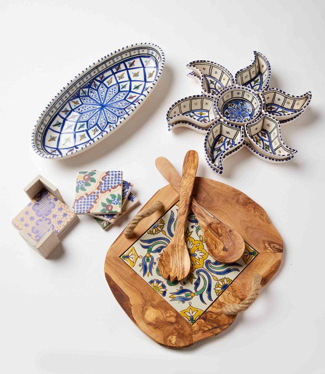 Karen Kane Multi Vintage Pattern Tiled Coasters Set Of 4 Karen Kane