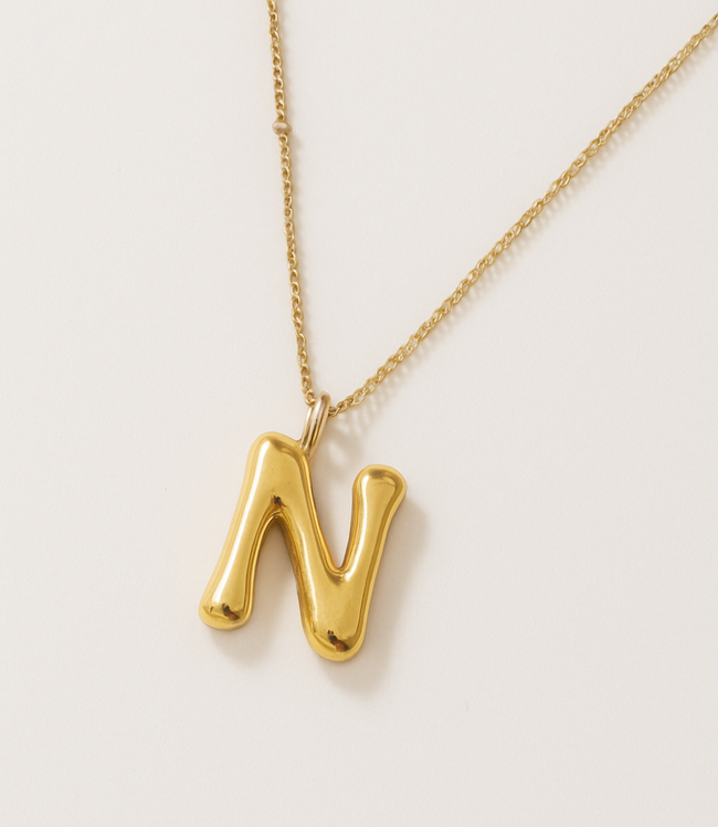 karen kane N Gold Bubble Letter Charm Necklace Karen Kane