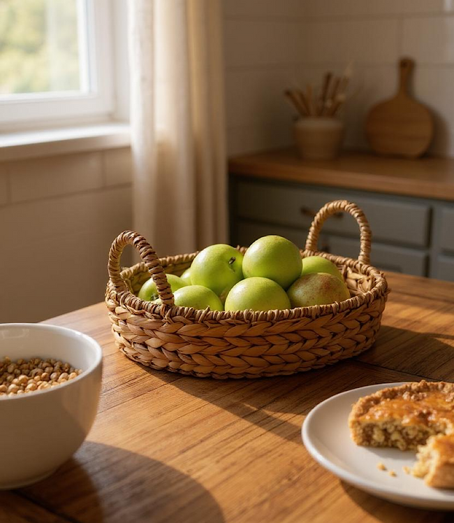 karen kane Natural Braided Grass Serving Tray Karen Kane