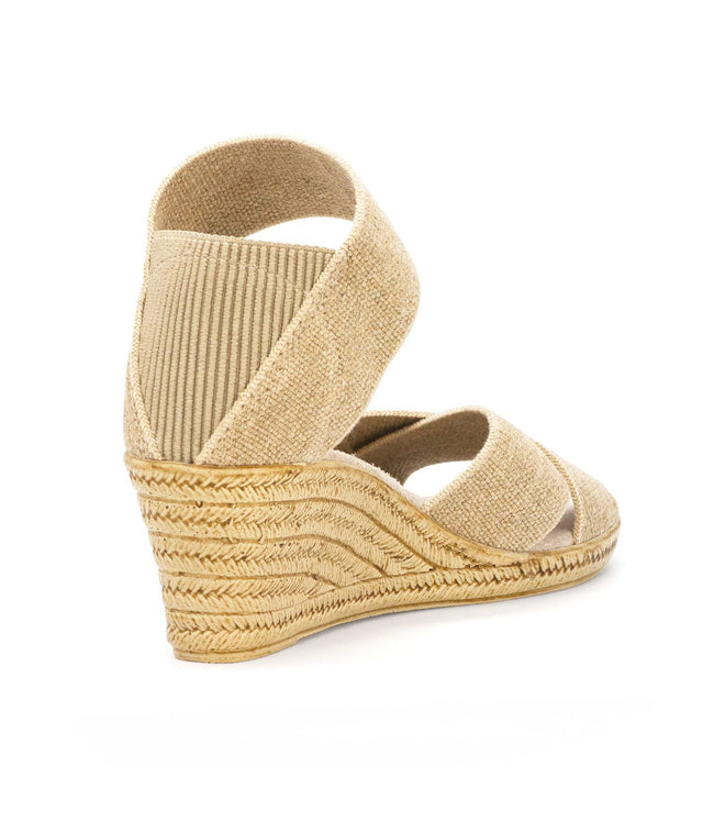 Karen Kane Natural Cannon Espadrille Wedge Linen Sandals Karen Kane