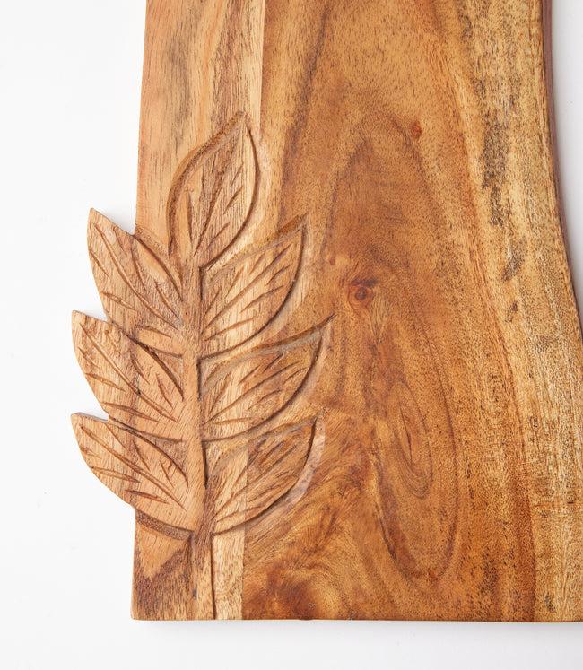 Karen Kane Natural Leaf Wooden Large Serving Board Karen Kane