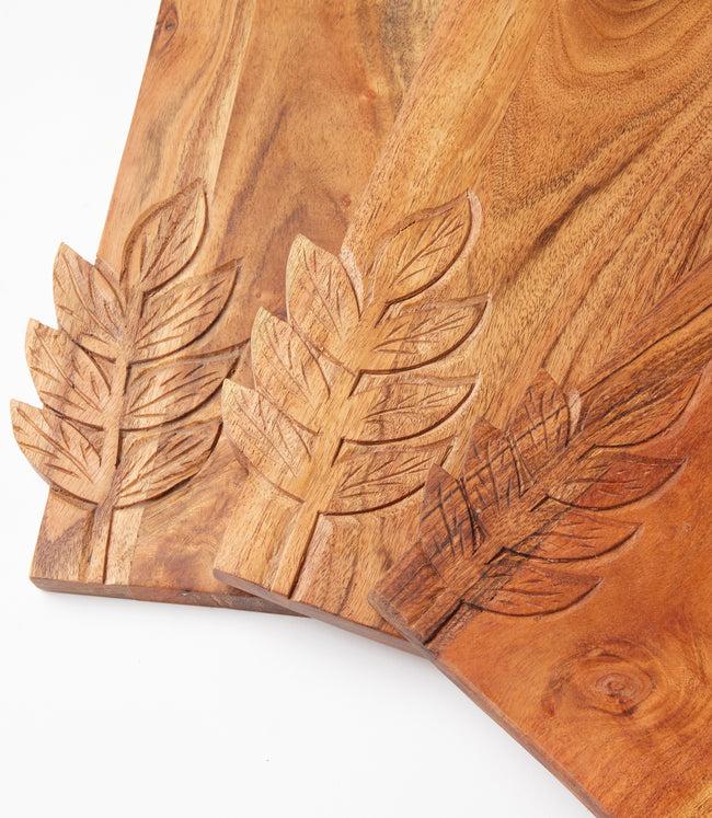 Karen Kane Natural Leaf Wooden Large Serving Board Karen Kane