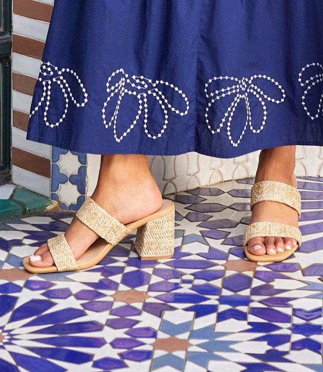 Karen Kane Natural Newport Raffia Strap Heel Sandals Karen Kane