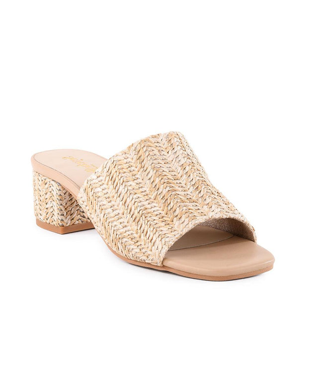 Karen Kane Natural Pepper Mid Heel Sandals Karen Kane