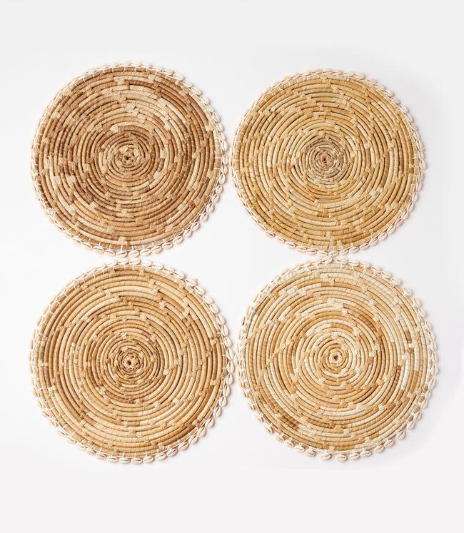 Karen Kane Natural Seashell Accent Placemats Set Of 4 Karen Kane