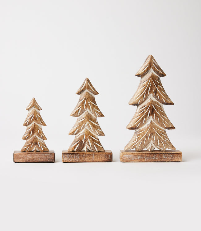 Karen Kane Natural Wooden Pine Trees Set Of 3 Karen Kane