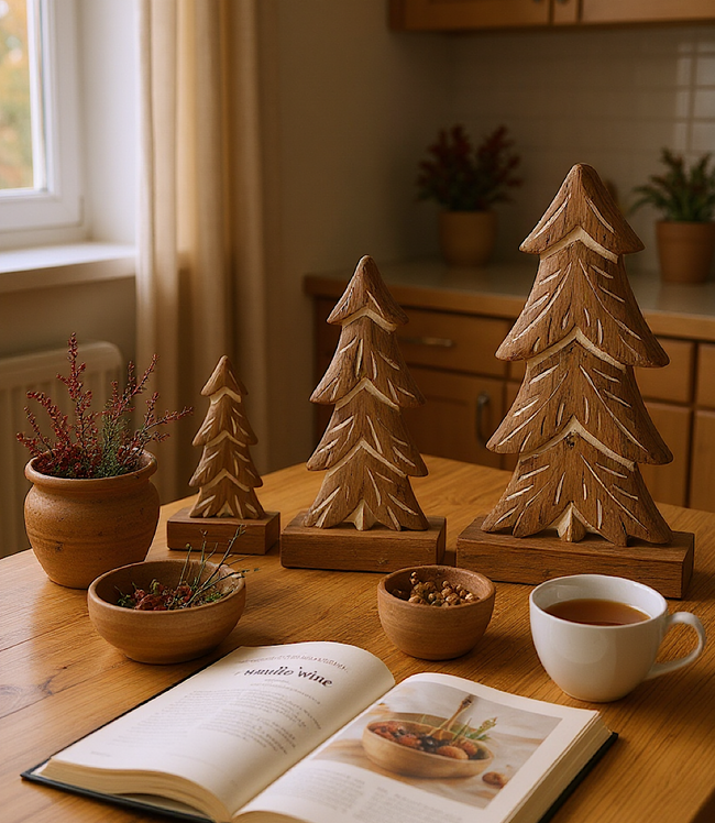 Karen Kane Natural Wooden Pine Trees Set Of 3 Karen Kane