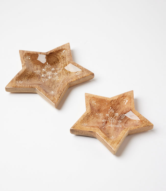 Karen Kane Natural Wooden Star Serving Trays Set Of 2 Karen Kane