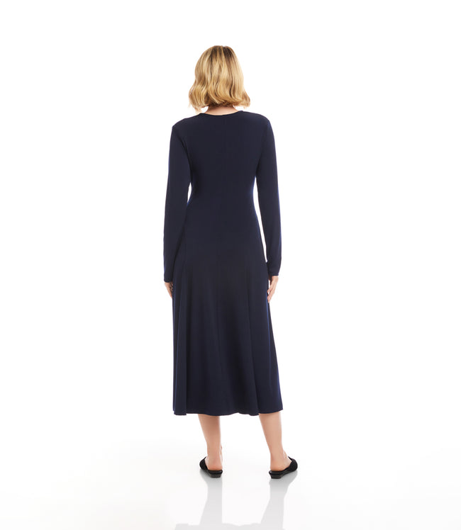 Karen Kane Navy Kate V-Neck Midi Travel Dress Karen Kane