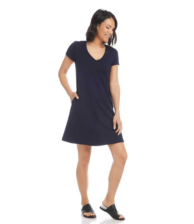 Karen Kane Navy Quinn V-Neck Pocket Dress Karen Kane
