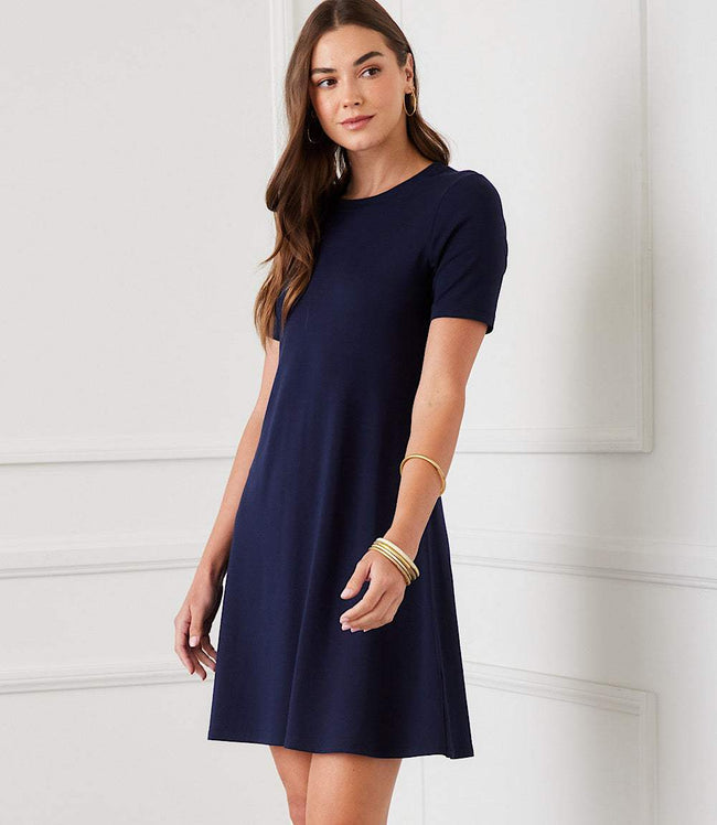 karen kane Navy Short Sleeve A-Line Dress Karen Kane