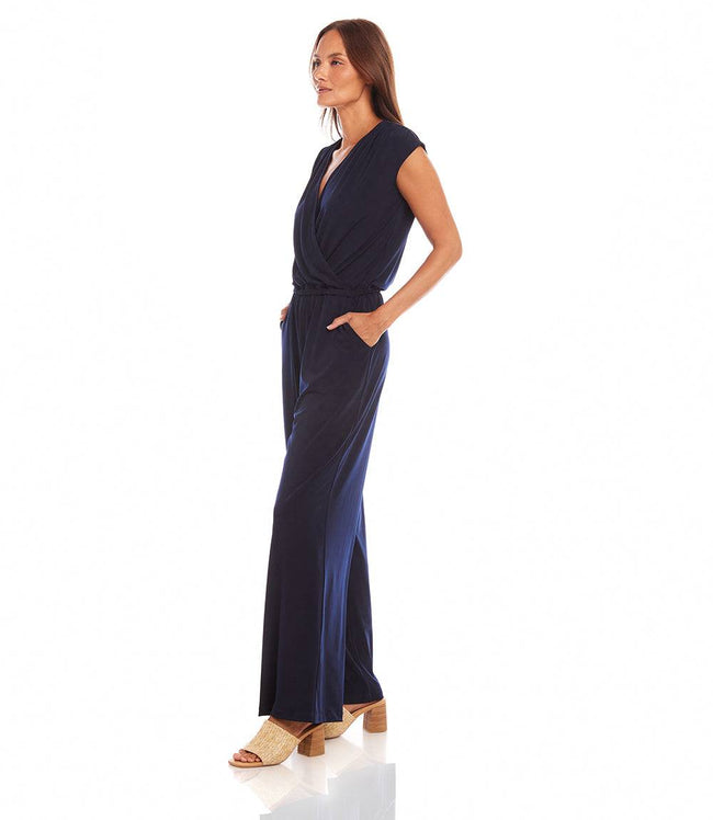 Karen Kane Navy Sleeveless Travel Jersey Jumpsuit Karen Kane