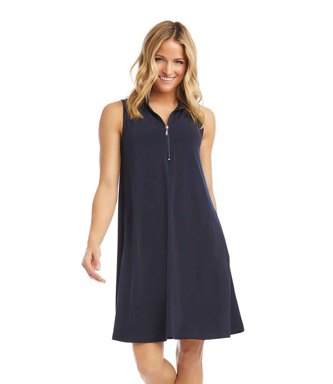 karen kane Navy Sleeveless Zip-Up Travel Dress Karen Kane