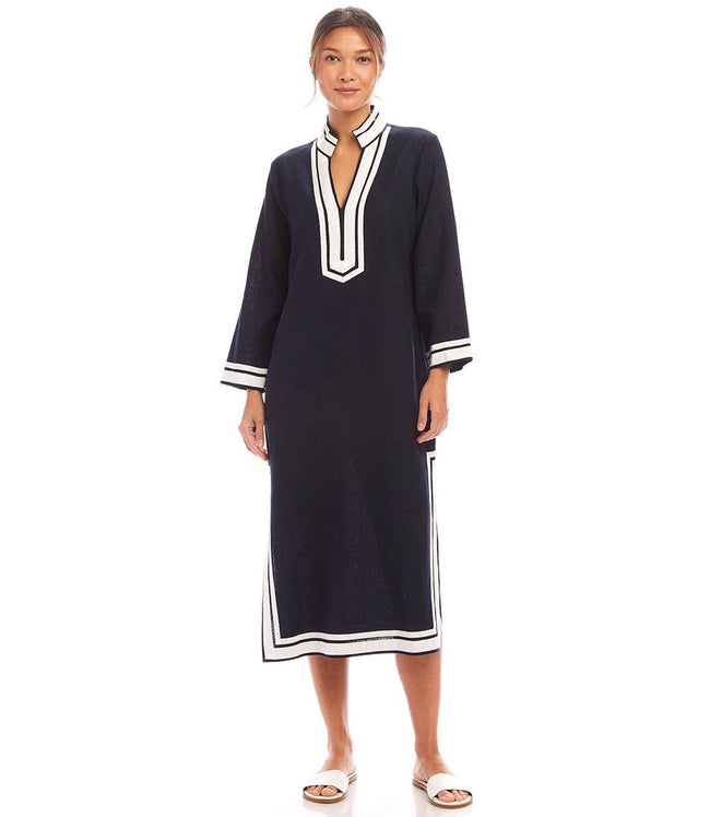 Karen Kane Navy With Off White The St. Tropez Midi Dress Karen Kane