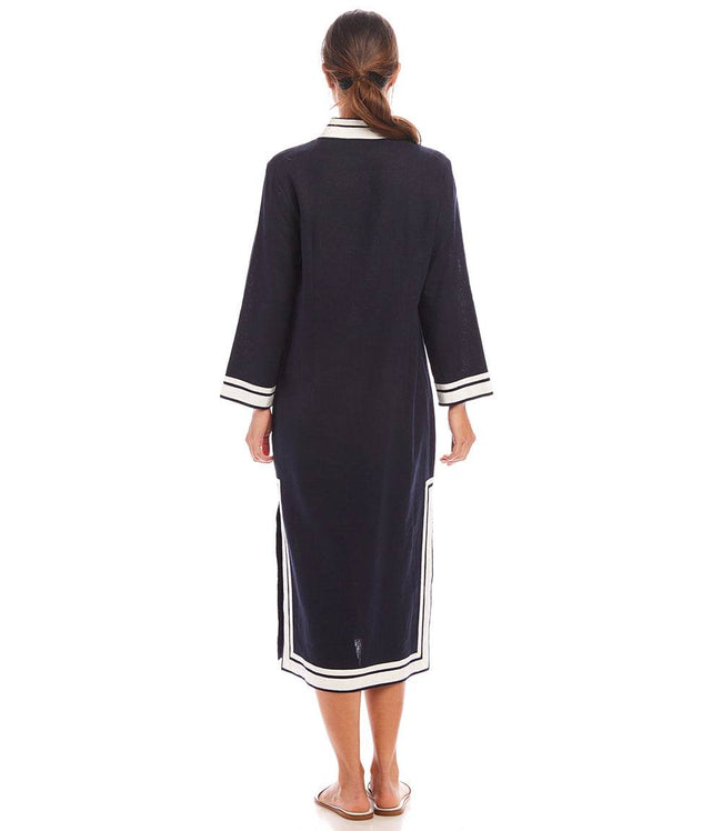 Karen Kane Navy With Off White The St. Tropez Midi Dress Karen Kane