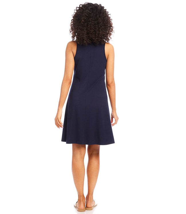 Karen Kane Navy With White Contrast Placket Dress Karen Kane