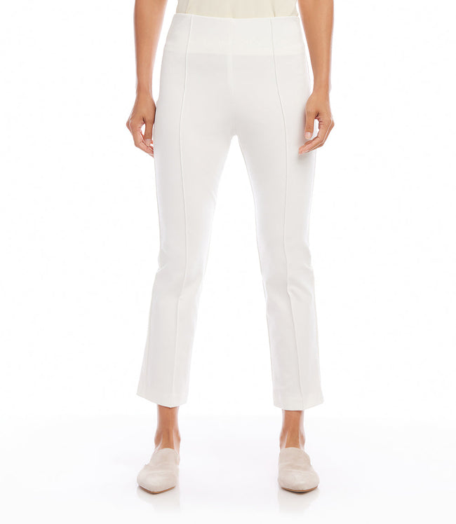 karen kane Off White Cropped Pintuck Pants Karen Kane