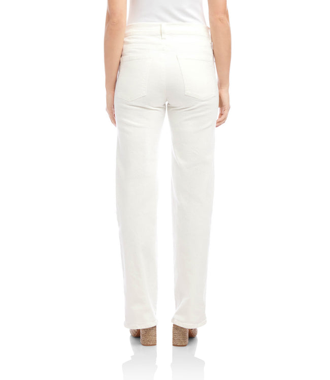 Karen Kane Off White Full Length Wide-Leg Jeans Karen Kane