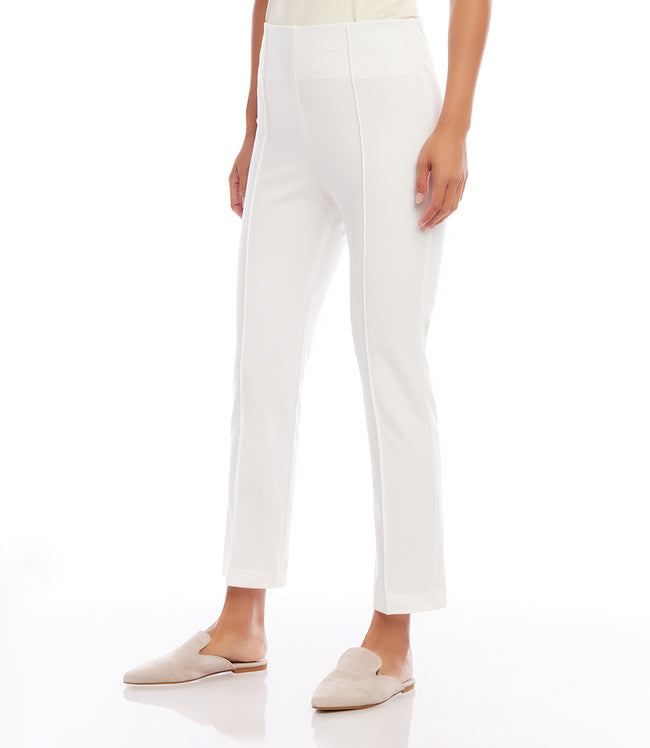 Karen Kane Off White Petite Size Cropped Pintuck Pants Karen Kane