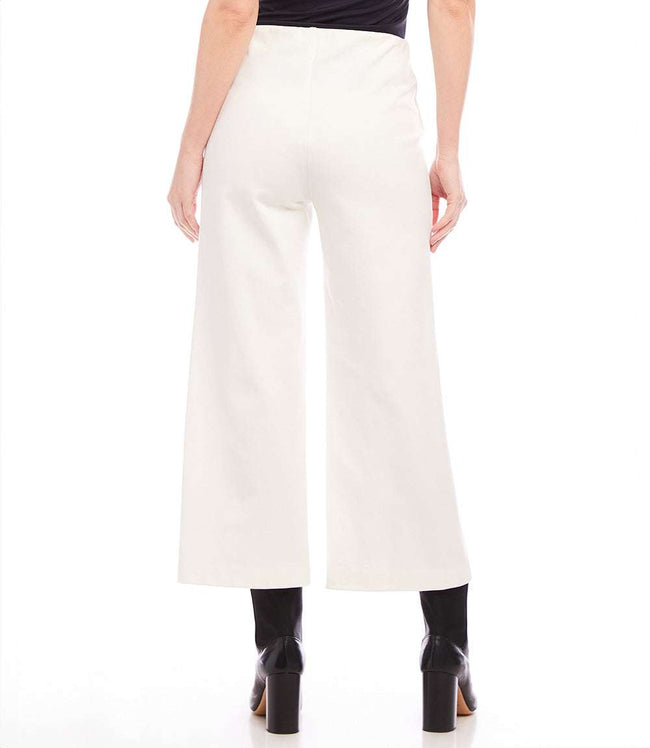 Karen Kane Off White Pintuck Wide Leg Pants Karen Kane