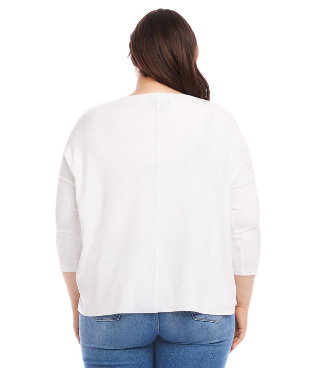 Karen Kane Off White Plus Size Boatneck Top Karen Kane