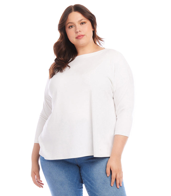karen kane Off White Plus Size Boatneck Top Karen Kane