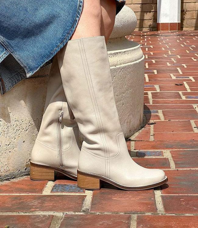 Karen Kane Off White Seychelles Sand In My Boots Round Toe Knee High Boots Karen Kane