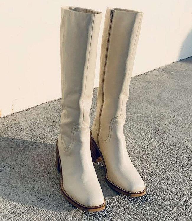 Karen Kane Off White Seychelles Sand In My Boots Round Toe Knee High Boots Karen Kane